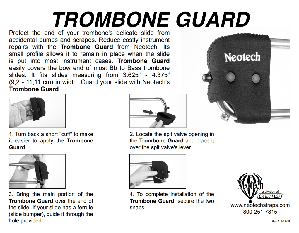 Neotech Trombone Slide Crook Guard